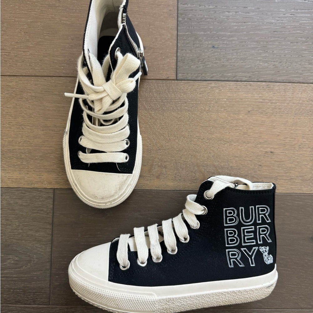 Burberry Black and White High-Top Sneakers